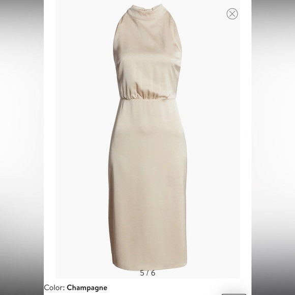 NWT Sam Edelman Champagne Satin Halter Dress 10 - Picture 1 of 4